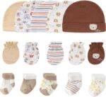 New child Child Boy Woman Caps Mittens Socks Set Cotton Child Necessities Ac... - Image 2