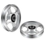 OwnMy 2PCS 95mm Aluminium Alloy Pulley Wheels Pulley System for Dwelling G... - Image 2