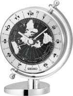 Seiko 5 Inch Silver Globe Desk and Desk Clock - Image 2