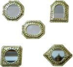 Set of 5 Small Ornamental Wall Mirrors – Gold Brass Handmade Mirror Se... - Image 2