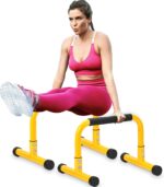 TABEKE Push Up Bar, 14'' Excessive Metal Parallettes & Dip Bar with Full Co... - Image 2