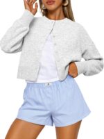Stylish Queen Cropped Cardigan Sweaters for Girls Light-weight Crop Knit... - Image 2