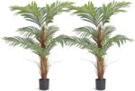 VEVOR Synthetic ​Palm Tree, 4 FT Tall Fake Plant with 10 Synthetic L... - Image 2