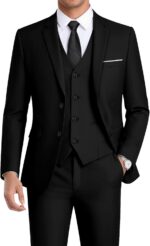 WEEN CHARM Males's 3-Piece Slim Match Swimsuit Set-2-Button Blazer,Vest & Pant... - Image 2