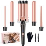 Waver Curling Iron Wand, BESTOPE PRO 5 in 1 Curling Wand Set with 3 Ba... - Image 2