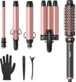 Wavytalk 5 in 1 Curling Wand Set, Twin Voltage Curling Iron Set with 5... - Image 2