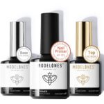 modelones Gel High Coat and Base Coat With Nail Primer, 3 Pcs No Wipe C... - Image 2